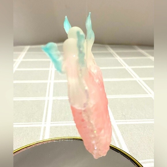 Vintage Hand Blown Spun Glass Window Art Love Birds on Pink Heart & Clear Heart - Picture 2 of 7